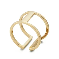 Anillo Oro Basic Gold Pulgar Doble Barra Unida