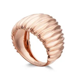 Anillo Oro Basic Gold Rayas Convexas