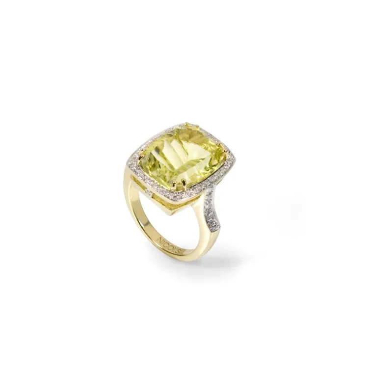 Anillo Oro Diamantes Cocktail