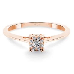 Anillo Oro Diamantes Rosetón Detail