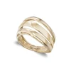 Anillo Oro Elegancia Tres Bandas Planas