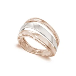 Anillo Oro Elegancia Tres Bandas Planas