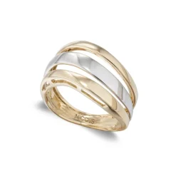 Anillo Oro Elegancia Tres Bandas Planas