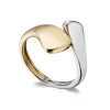Anillo Oro Elegancia Tu y Yo Concava Bicolor