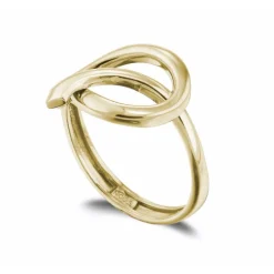 Anillo Oro Escultural Fina Onda Latigo Concava Oro Amarillo