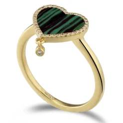 Anillo Oro Malaquita Opaque Stones