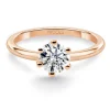 Anillo Oro rosa solitario diamante 0,10 a 0,70 Ct. Charlotte