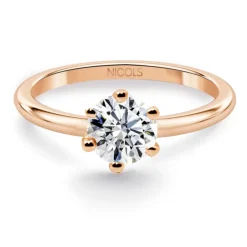 Anillo Oro rosa solitario diamante 0,10 a 0,70 Ct. Charlotte