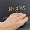 Anillo Oro Zircon Azul Sello Baguette