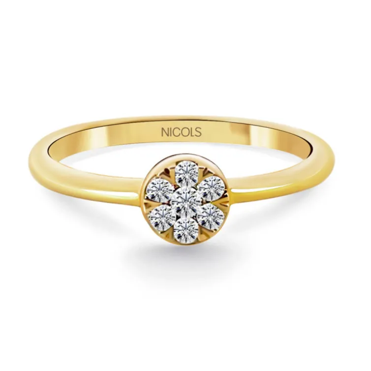 Anillo Pasión de Diamantes 0.15 Oro Amarillo