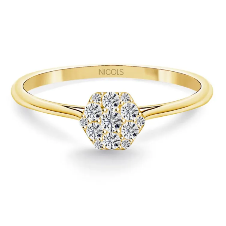 Anillo Pasión de Diamantes 0.15 Hexagonal
