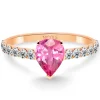 Anillo pera Lolita Zafiro rosa y Diamantes 0.80 Oro Rosa