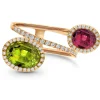 Anillo peridotos y diamantes Octopus