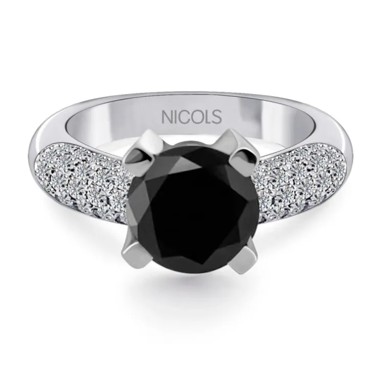 Anillo Platino Diamante Negro Madonna Black Power 4.50Ct