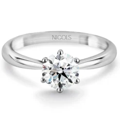 Anillo Platino solitario diamante 0,10 a 0,70 Ct. Alexia