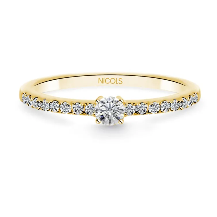 Anillo Promesa Dafne Petit 0.10 Oro Amarillo
