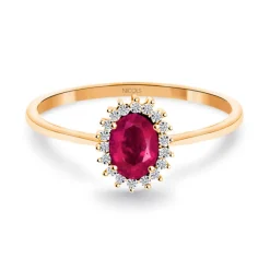 Anillo Rubí 0.50 Diamantes Candy Oro Rosa
