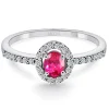 Anillo Rubi Dalia Sunset 0.55 Oro Blanco