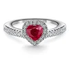 Anillo Rubi y Diamantes Corazon Heart Diamond Color