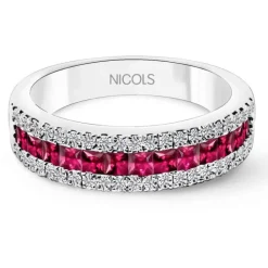 Anillo Rubis Princesa y Diamantes Amelia 0.30