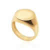 Anillo Sello Oro Amarillo Redondo Vintage