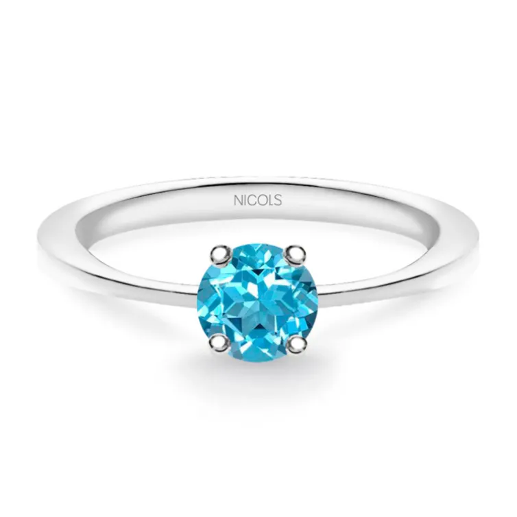Anillo Solitario Brillante Azul Isabella 0.40Ct