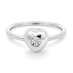 Anillo Solitario Corazón 0.08