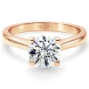 Anillo solitario diamante 0,10 a 0,70 ct Nancy oro rosa 18K