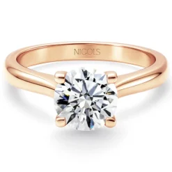 Anillo solitario diamante 0,10 a 0,70 ct Nancy oro rosa 18K
