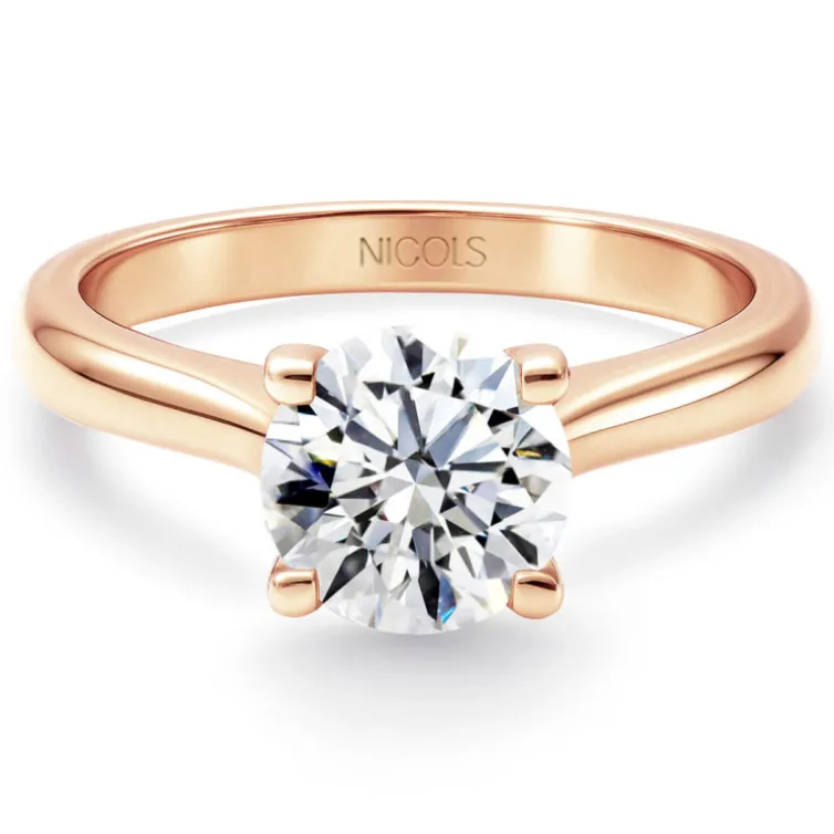 Anillo solitario diamante 0,10 a 0,70 ct Nancy oro rosa 18K