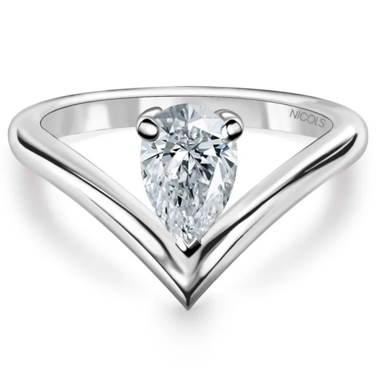 Anillo Solitario Diamante Pera Paradise 0.50 Ct