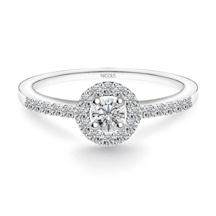 Anillo Solitario Diamante Clavel 0.15