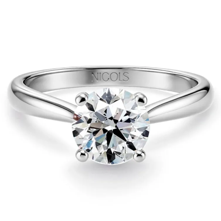 Anillo solitario diamante 0,10 a 0,70 Ct. Nicole platino