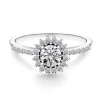 Anillo Solitario Margarita 0.30 brazo diamantes