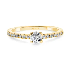 Anillo Solitario Oro Amarillo Brillante Dafne Petit 0.20