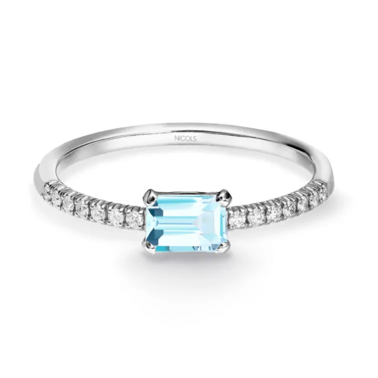 Anillo Topacio Delphina Diamantes Oro Blanco