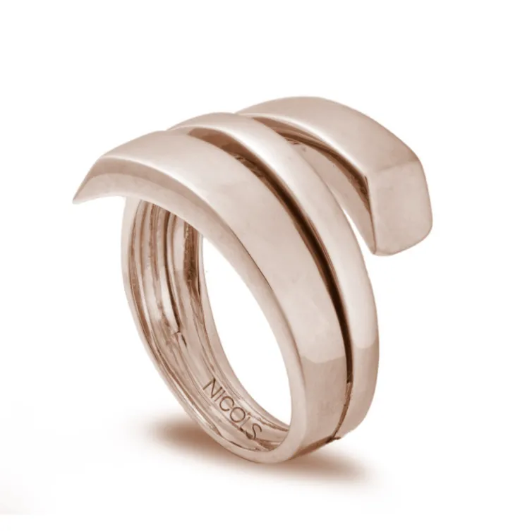 Anillo Tribanda Completa Oro Rosa