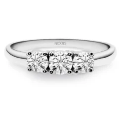 Anillo Trilogy 0.80 Diamante Oro Blanco