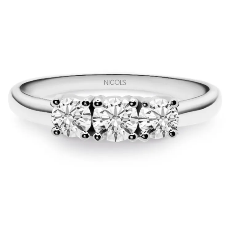 Anillo Trilogy 0.80 Diamante Oro Blanco