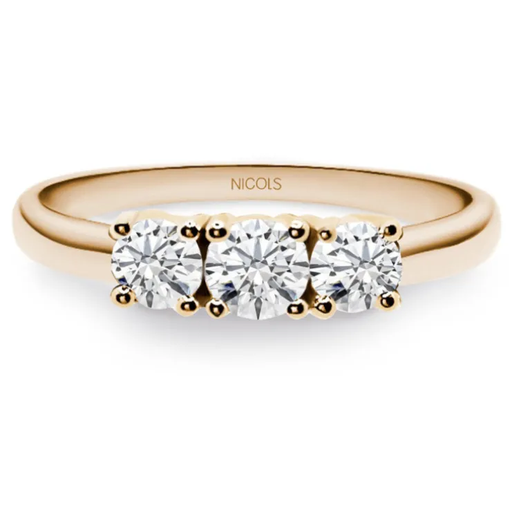 Anillo Trilogy 1.00 Diamante Oro Rosa