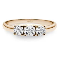 Anillo Trilogy 0.80 Diamante Oro Rosa