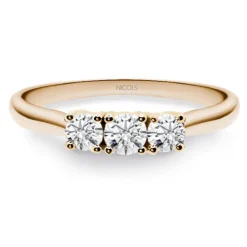 Anillo Trilogy Diamante 0.65 Oro Rosa