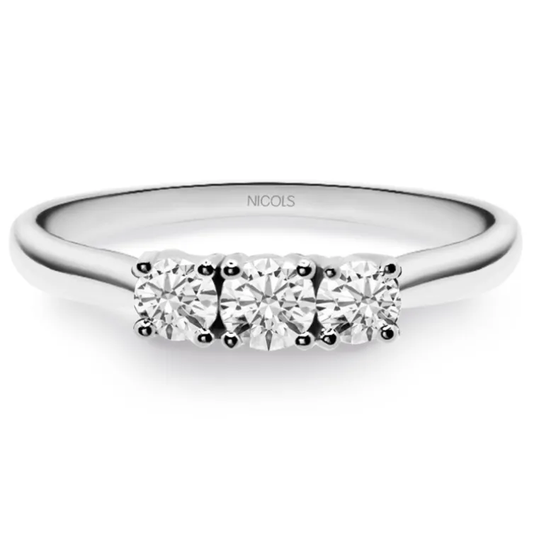 Anillo Trilogy Diamante 0.65 Oro Blanco