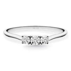 Anillo Trilogy Diamantes 0.41 Ct Oro Blanco