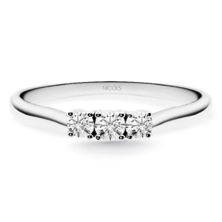 Anillo Trilogy Diamantes 0.41 Ct Oro Blanco
