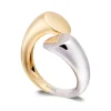 Anillo Tu Y Yo Midi Oro Amarillo Y Blanco