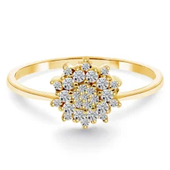 Anillo Vintage Oro Y Diamantes Snow Flower