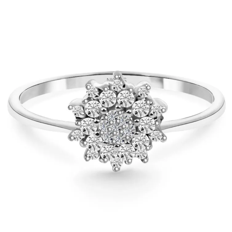 Anillo Vintage Oro Y Diamantes Snow Flower