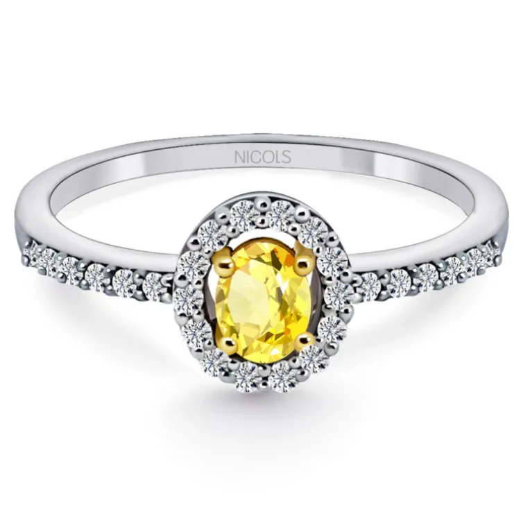 Anillo Zafiro Amarillo Dalia Sunset 0.55