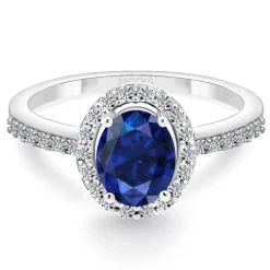 Anillo Zafiro Azul Dalia Sunset 1.00 Oro Blanco